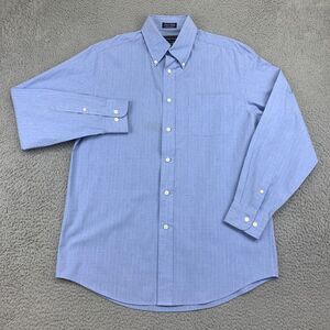 Meeting Street Shirt Mens 15.5 Blue‎ Classic Poplin Button-Down Long Sleeve